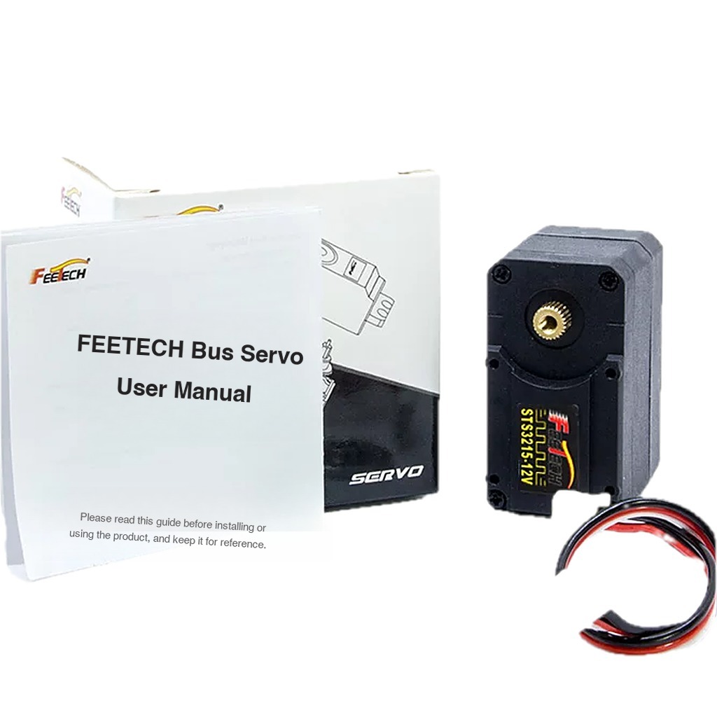 Feetech ST3215 servo — package contents with English manual
